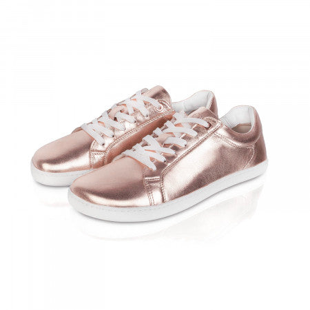 FEELIN Uni Rose Gold Leather barefoot sneakers