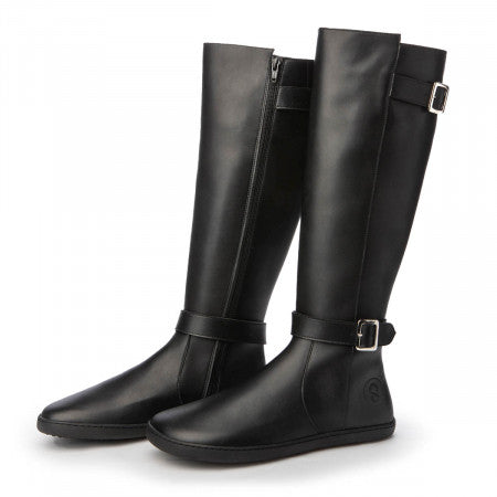 GLAM Black Leather barefoot boots