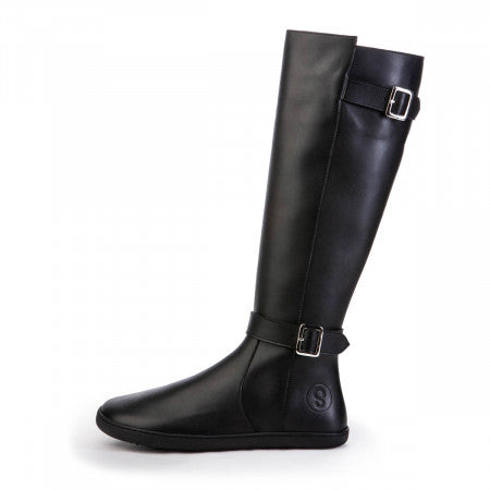 GLAM Black Leather barefoot boots