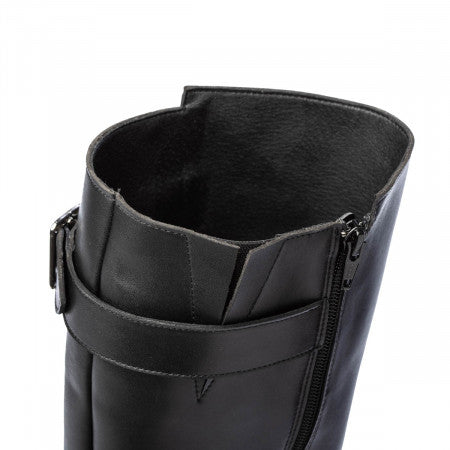 GLAM Black Leather barefoot boots