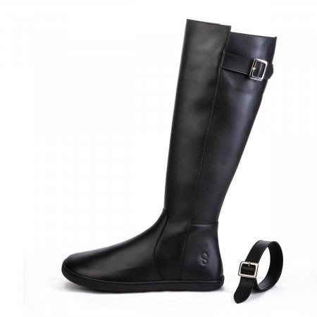 GLAM Black Leather barefoot boots