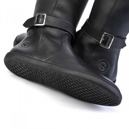 GLAM Black Leather barefoot boots
